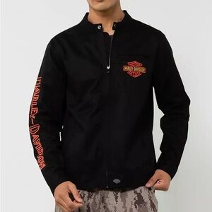 Harley Davison Whiplash Jacket Sz Medium Zip Front Cotton